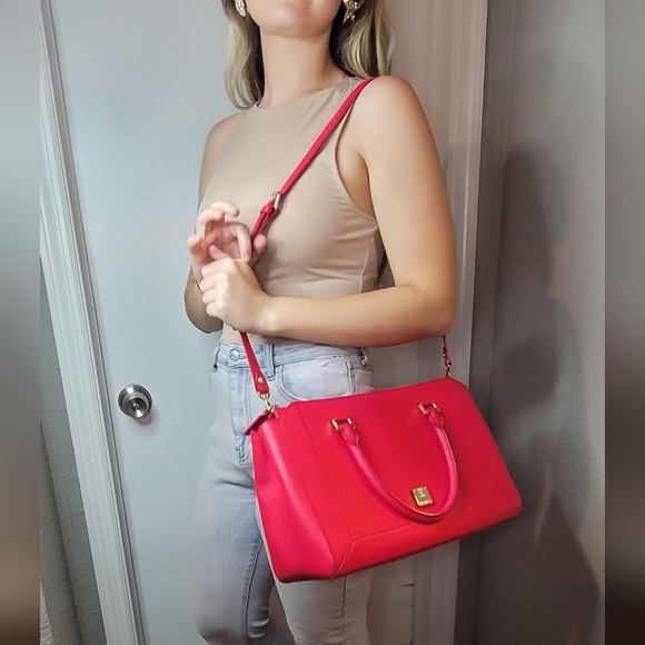 MCM Pink Nuovo Leather Satchel